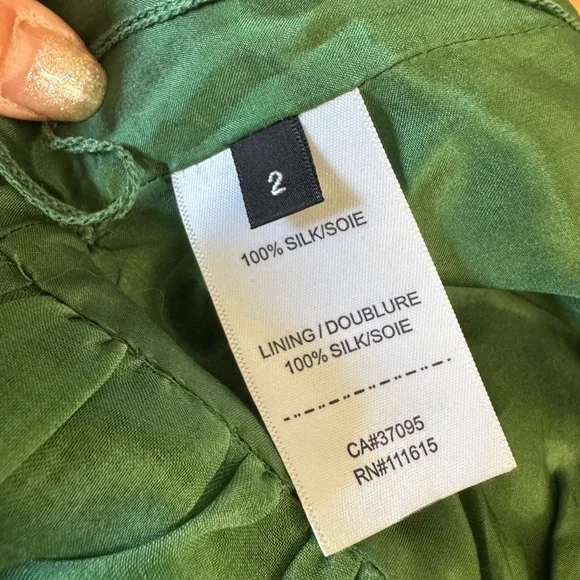 Robert Rodriguez Emerald Green Ruffle Halter Silk Tie-Waist Top - Picture 3 of 6